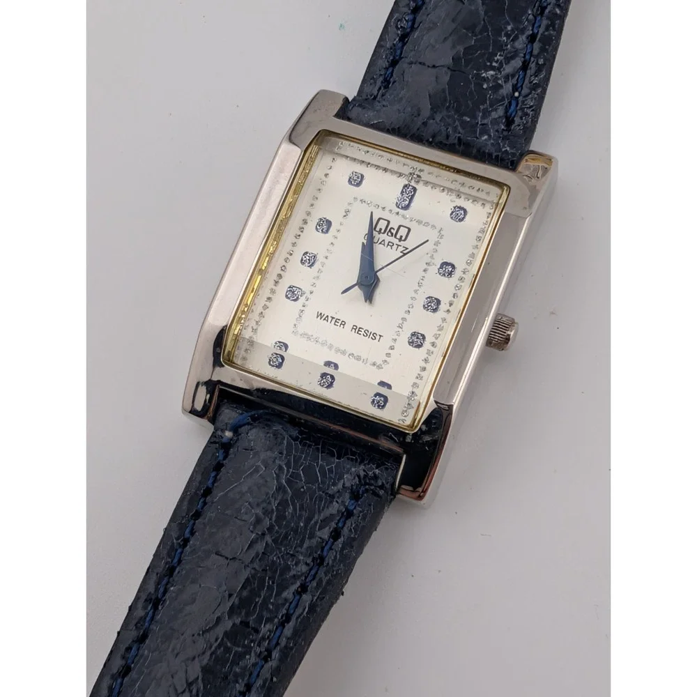 Q&Q Women's Watch Silver 23mm Case Blue Band- New Battery